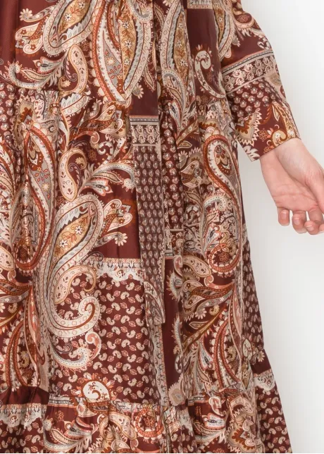 Burgundy Paisley Shirt Dress