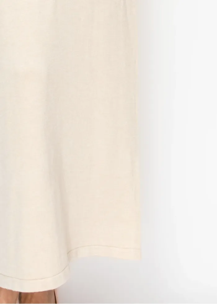 Long Sleeve Cream Knit Dress