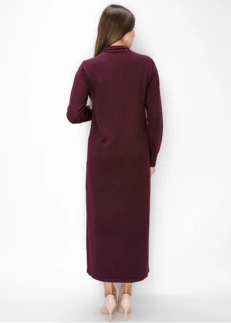 Burgundy Collared Sweater Dress