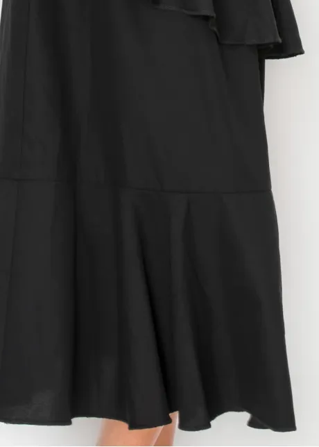 Black Tiered Ruffle Midi Dress