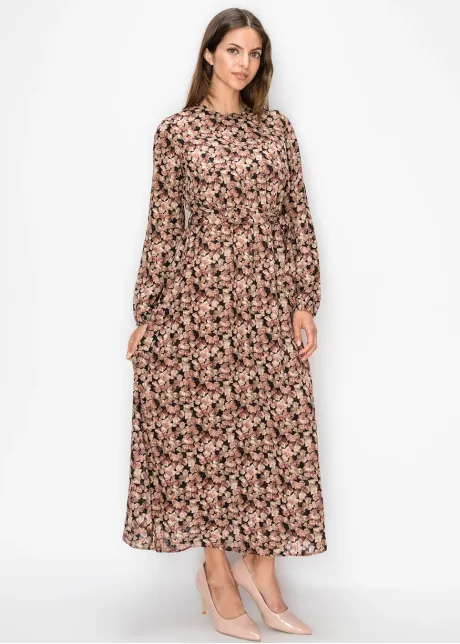 Belted Floral Print Dress