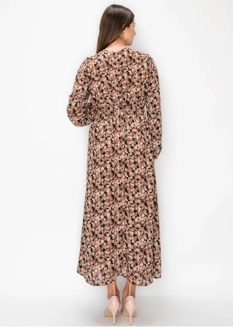 Belted Floral Print Dress