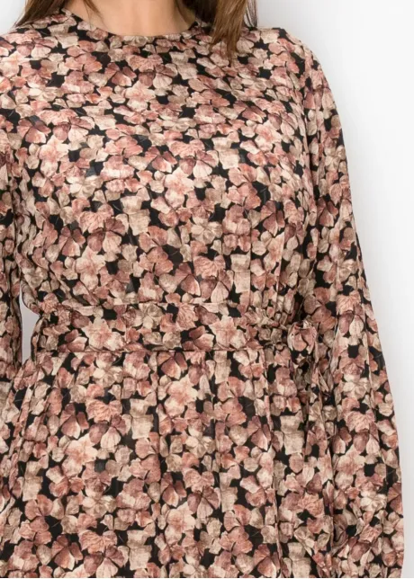 Belted Floral Print Dress