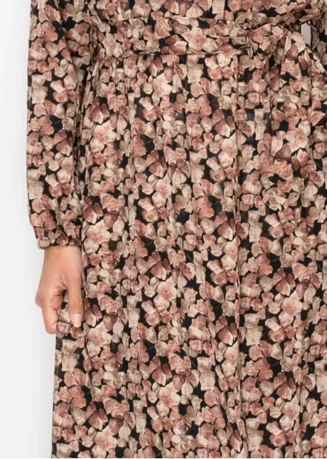 Belted Floral Print Dress