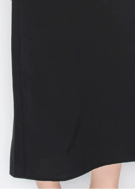 Black Collared Long Sleeve Dress
