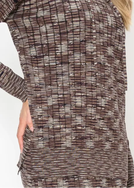 Space Dye Hooded Knit Top