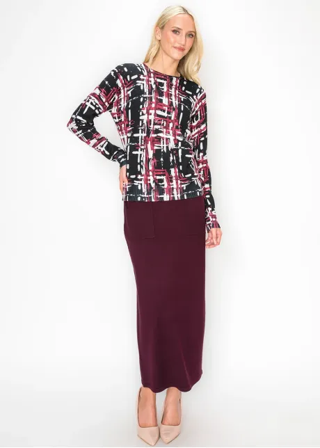 Brush Stroke Print Knit Sweater