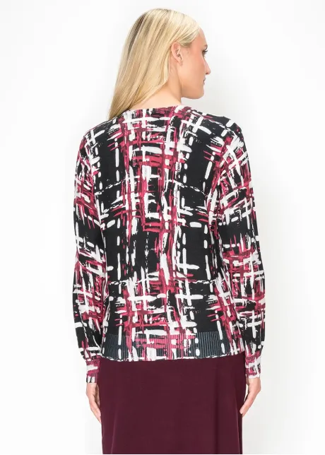 Brush Stroke Print Knit Sweater