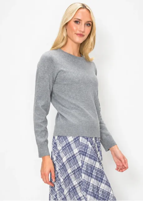 Heathered Grey Long Sleeve Knit Top