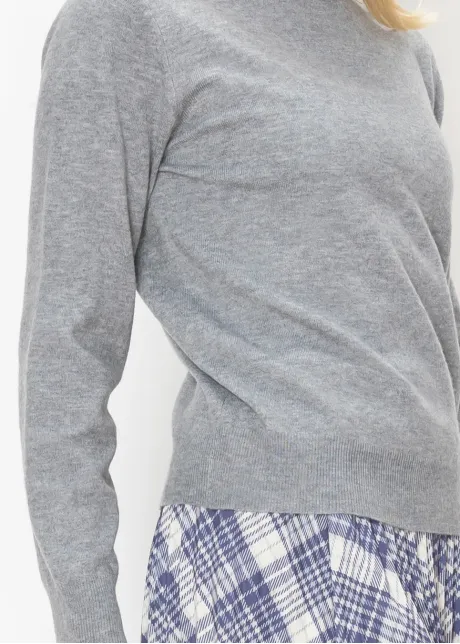 Heathered Grey Long Sleeve Knit Top