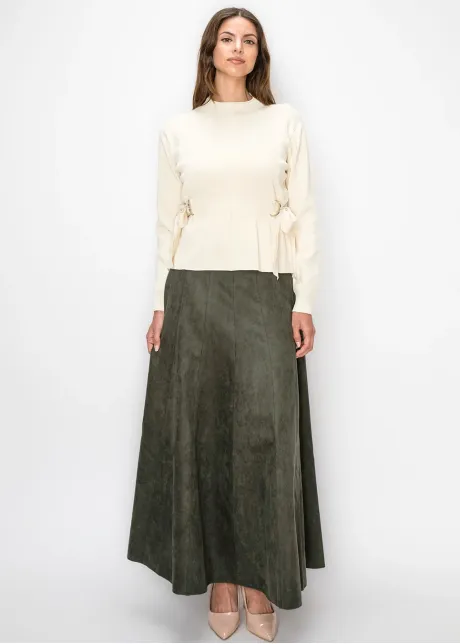 Cream Sweater with Ring Belt Detail
