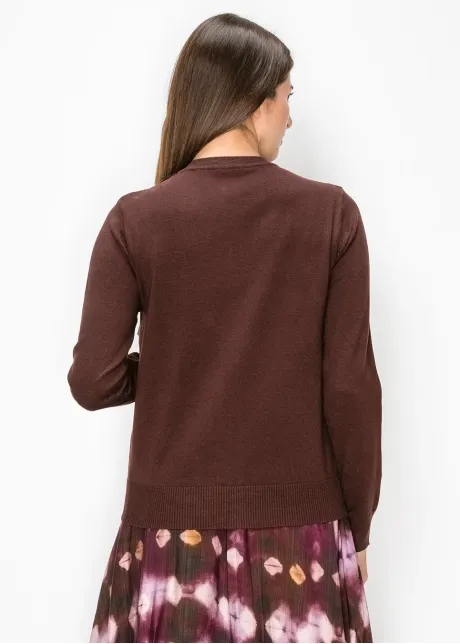 Embroidered Flower Button Front Cardigan