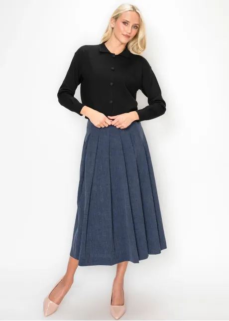 Cropped Black Knit Cardigan