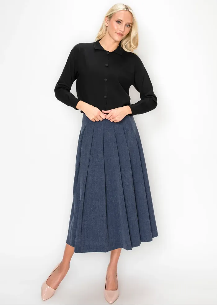 Cropped Black Knit Cardigan