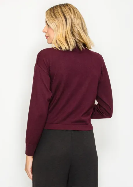 Soft Knit Cardigan in Burgundy