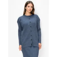Cable Knit Button Cardigan in Blue