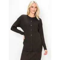 Brown Cable Knit Long Cardigan