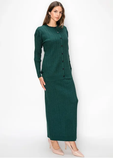 Forest Green Button Front Cardigan
