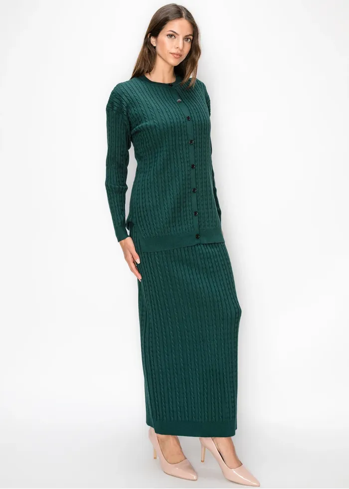Forest Green Button Front Cardigan