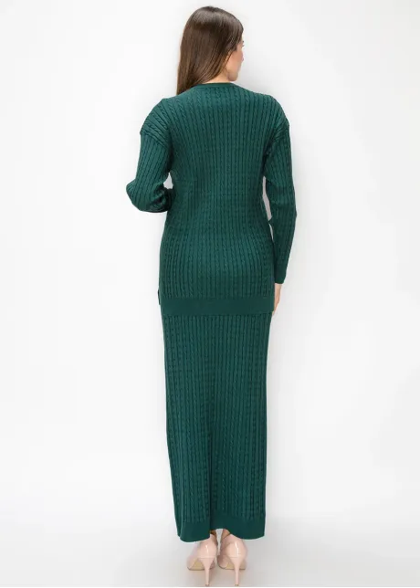 Forest Green Button Front Cardigan