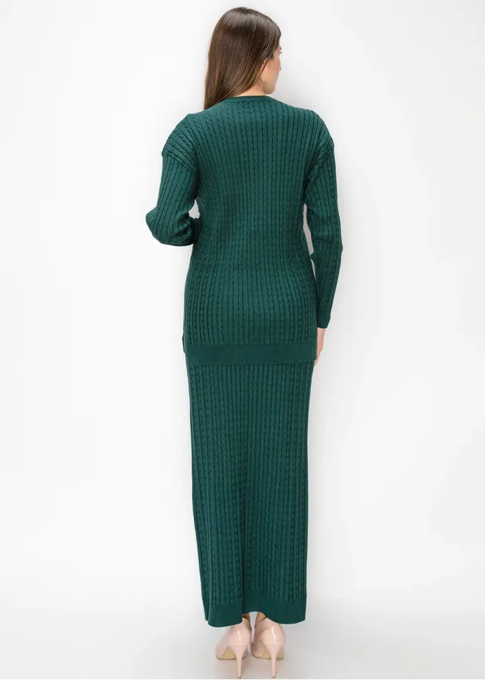 Forest Green Button Front Cardigan