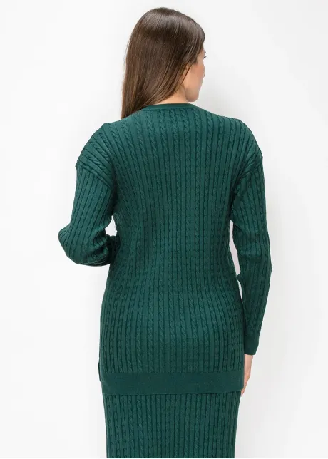 Forest Green Button Front Cardigan