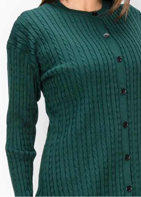 Forest Green Button Front Cardigan