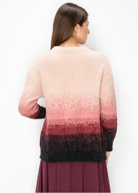 Ombré Knit Cardigan in Pink and Black