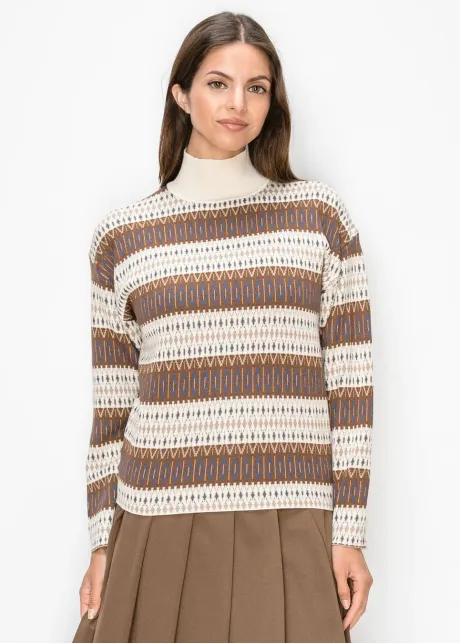 Geometric Stripe Fair Isle Pullover