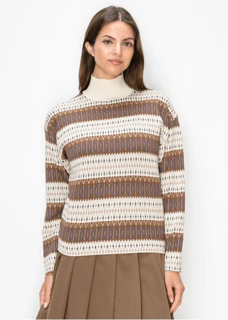 Geometric Stripe Fair Isle Pullover