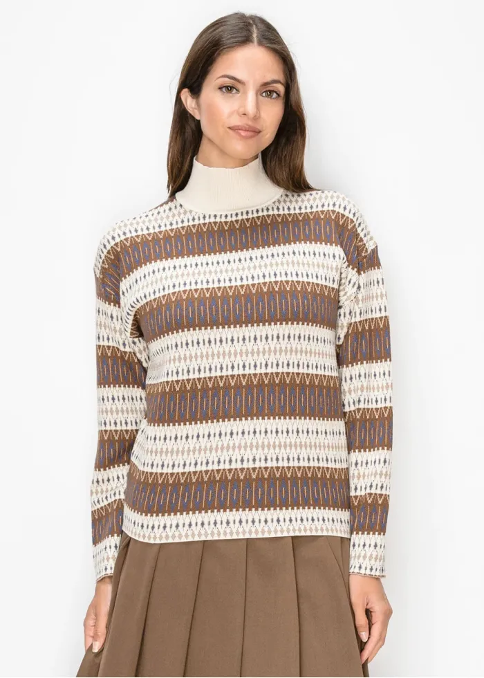 Geometric Stripe Fair Isle Pullover