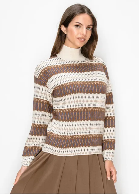 Geometric Stripe Fair Isle Pullover