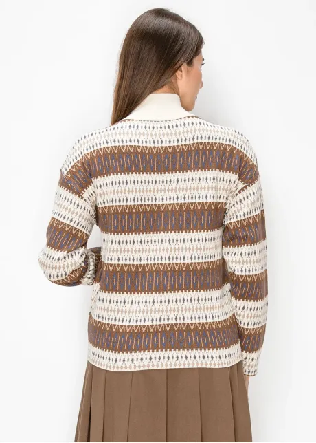 Geometric Stripe Fair Isle Pullover