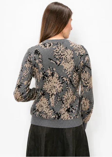 Floral Jacquard Crewneck Sweater