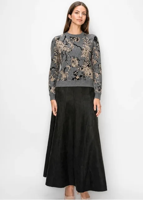 Floral Jacquard Crewneck Sweater
