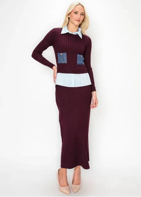 Two In One Sweater with Built In Blouse