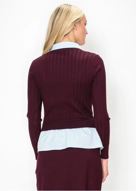 Two In One Sweater with Built In Blouse