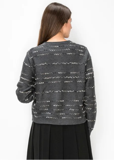 Charcoal Button Front Cardigan