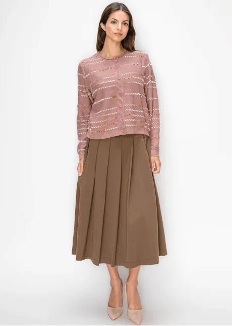 Dusty Rose Textured Cardigan