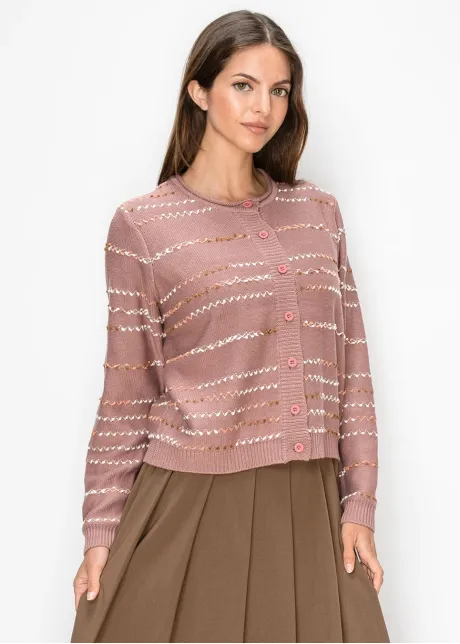 Dusty Rose Textured Cardigan