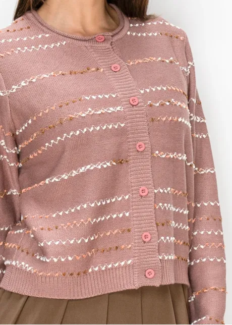 Dusty Rose Textured Cardigan