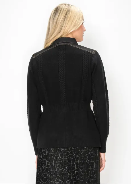 Cable Panel Button Cardigan