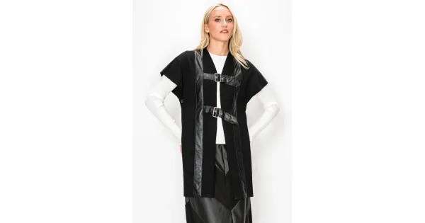 Black Longline Vest with Side Slits | Modest Women Clothing - YAL