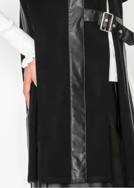 Black Longline Vest with Side Slits