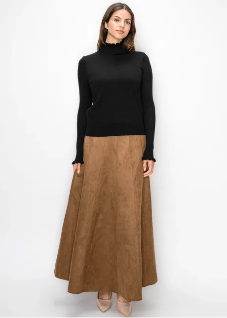 Black Ruffle Neck Sweater