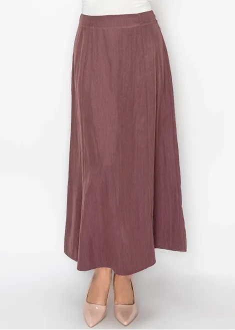 Panelled A-Line Skirt in Dusty Rose Purple