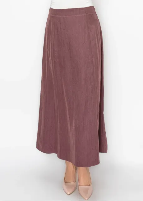Panelled A-Line Skirt in Dusty Rose Purple