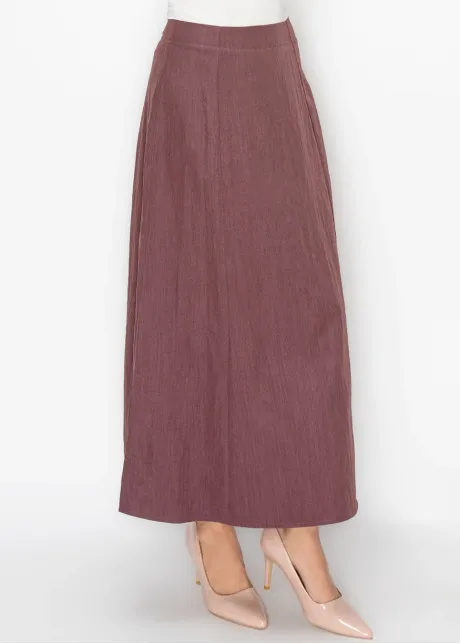 Panelled A-Line Skirt in Dusty Rose Purple