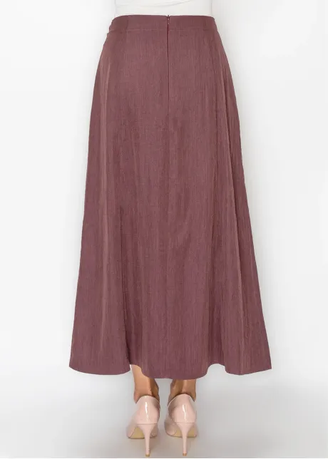 Panelled A-Line Skirt in Dusty Rose Purple