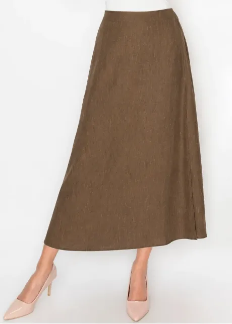 Heathered Brown A-Line Skirt